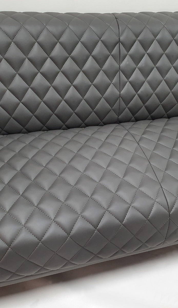 Modern Grey Leather Executive Sofa Set - F112